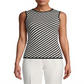 Anne Klein Women's Sleeveless Stripe Tank Top Black Size L