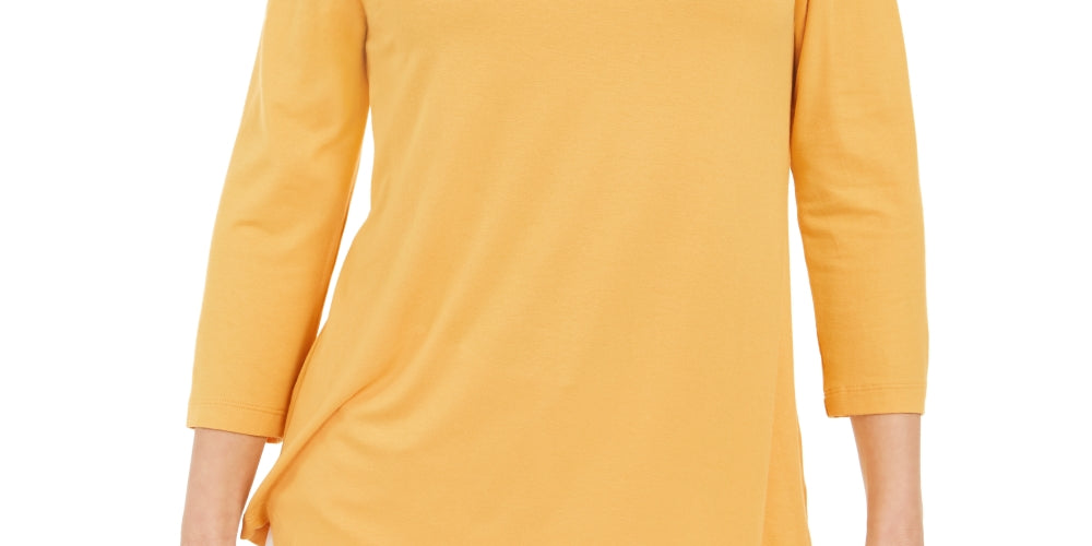 JM Collection Women's Cold-Shoulder Top Gold Size X-Large