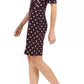 Connected Women's Ruched Polka Dot Sheath Dress Purple Size 12 Petite