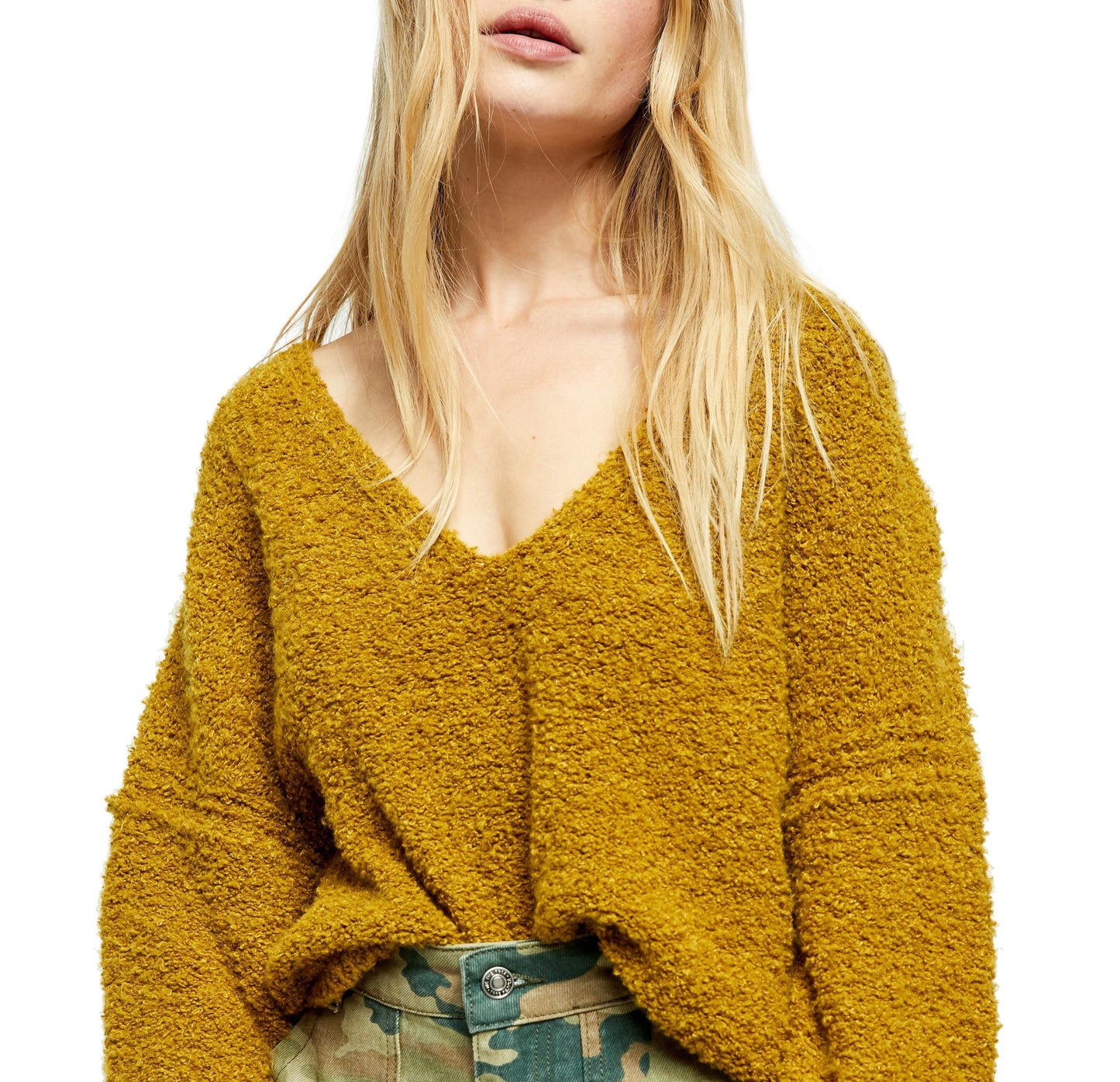 Free People Women's Finder Keepers V-Neck Sweater  Green Size Small