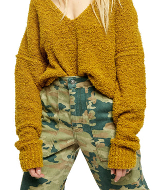 Free People Women's Finder Keepers V-Neck Sweater  Green Size Small