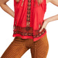 Free People Women's Sequined Printed Sleeveless Crew Neck Top Red Size X-Small