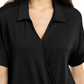 Alfani Women's Petite Collared Knit Top Black Size PS