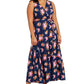 Love Squared Women's Trendy Plus Size Surplice Floral Print Maxi Dress Blue Size 2X