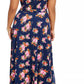 Love Squared Women's Trendy Plus Size Surplice Floral Print Maxi Dress Blue Size 2X