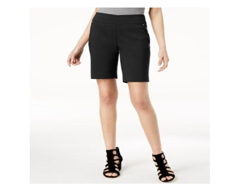 INC International Concepts Women's Stud Trim Bermuda Shorts Black Size 10