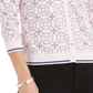 Charter Club Women's Tipped Geo Patterned Cardigan Sweater Pink Size 2XL