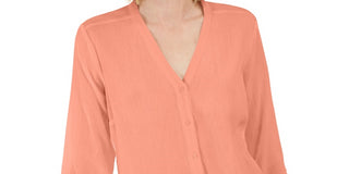 Charter Club Women's Gauzy Tie-Sleeve Blouse Pink Size X-Large