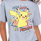 Mad Engine Juniors' Pikachu Cotton T-Shirt Gray Size Small