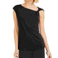 Alfani Women's Asymmetrical Knotted Top Black Size X-Large
