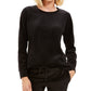 Karen Scott Women's Sport Velour Sweatshirt Black Size Small