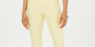 Charter Club Women's Cambridge Skinny Pull-On Tummy-Control Pants Regular And Short Lengths Yellow Size 8
