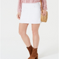 Style & Co Women's Frayed Pull on Denim Skort White Size XL