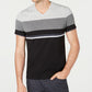 Alfani Men's Textured Colorblocked V-Neck T-Shirt Gray Size Medium