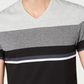 Alfani Men's Textured Colorblocked V-Neck T-Shirt Gray Size Medium