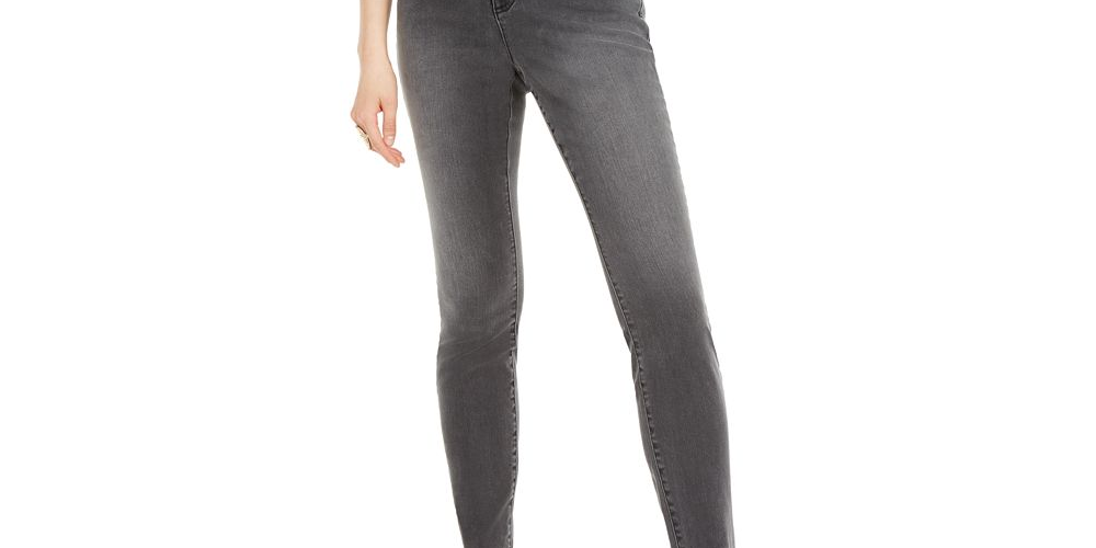 INC International Concepts Women's INCEssentials Skinny Jeans Gray Size 18