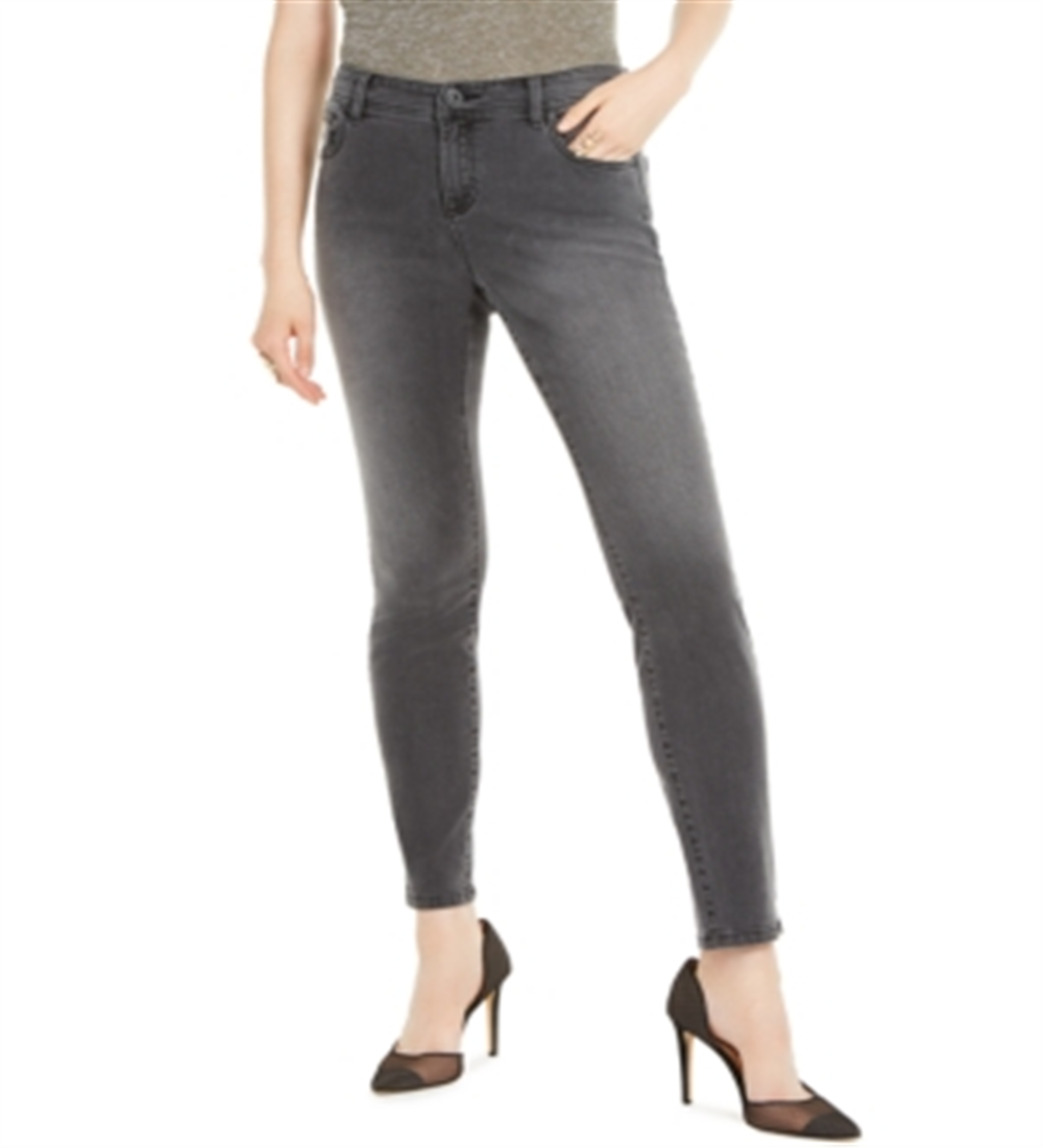 INC International Concepts Women's INCEssentials Skinny Jeans Gray Size 18