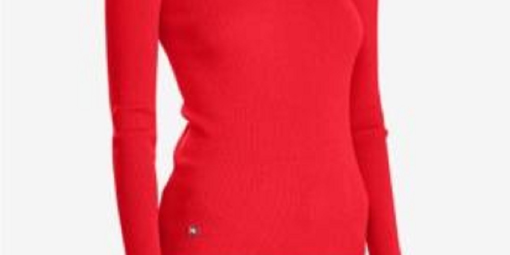 Ralph Lauren Women's Red Ribbed Long Sleeve Turtle Neck Sweater Red Size XX-Large