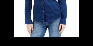 Guess Women's Lalima Embellished Denim Shirt Blue Size X-Small