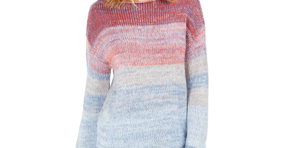 Style & Co Women's Ombre Marled Sweater Grey Size X-Small