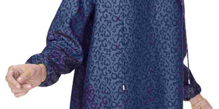 NYDJ Women's Peasant Blouse Chambray Cat Blue Size X-Large