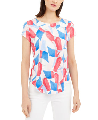 Alfani Women's Printed T-Shirt Pink Size XX-Large