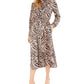 Becca Tilley X Bar Iii Animal-Print Shirtdress Black Size XL