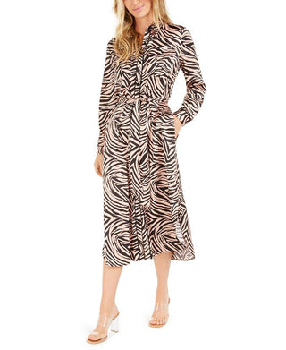 Becca Tilley X Bar Iii Animal-Print Shirtdress Black Size XL