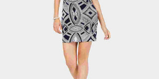 Speechless Women's Glitter Printed Sleeveless Jewel Neck Short Body Con Dress Black Size 21