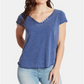 William Rast Women's Cooper Henley T-Shirt Blue Size X-Large