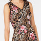 INC International Concepts Women's Printed Sleeveless Dress Animal/Flower Print  Size 12