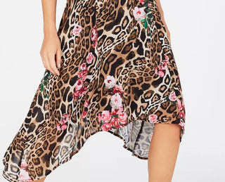 INC International Concepts Women's Printed Sleeveless Dress Animal/Flower Print  Size 12