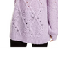 Ultra Flirt Junior's Cable Knit Tunic Sweater Purple Size Small