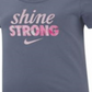 Nike Girl's 'Shine Strong' Scoop Neck Tee Blue Size Small
