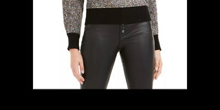 Bar III Women's Metallic Heather Long Sleeve Crew Neck Sweater Black Size X-Large