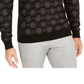 Alfani Men's Classic Fit Metallic Check V Neck Sweater Black Size Small