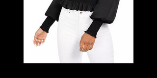 Ultra Flirt Junior's Smocked Waist Peasant Top Purple Size Small