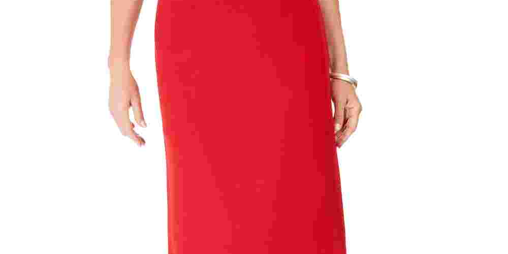 Kasper Women's Pencil Midi Skirt Red Size 6 Petite