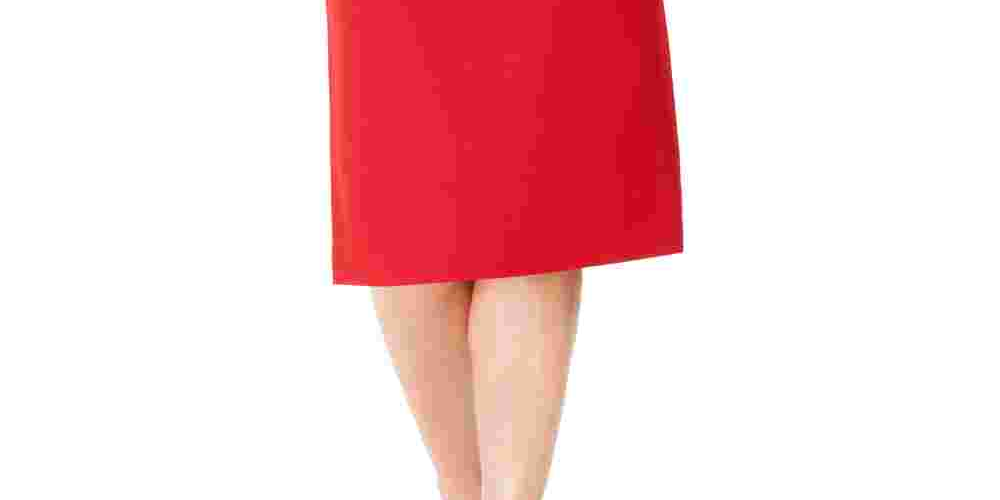 Kasper Women's Pencil Midi Skirt Red Size 6 Petite