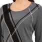 Karen Scott Women's Graphic Scoop Neck Top Charcoal Size P/SM