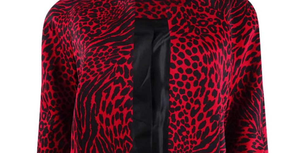 Kasper Women's Printed Jacket Red Size 6