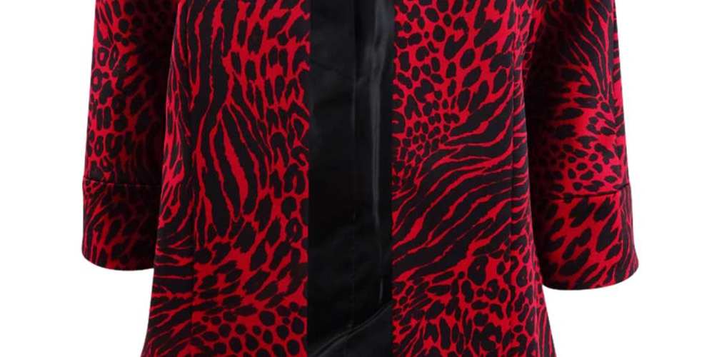 Kasper Women's Printed Jacket Red Size 6