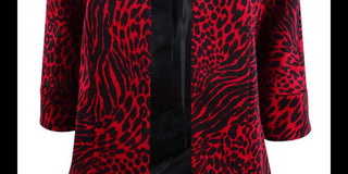 Kasper Women's Printed Jacket Red Size 6