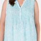 Charter Club Women's Plus Printed Pleated Top Aqua Size 2X