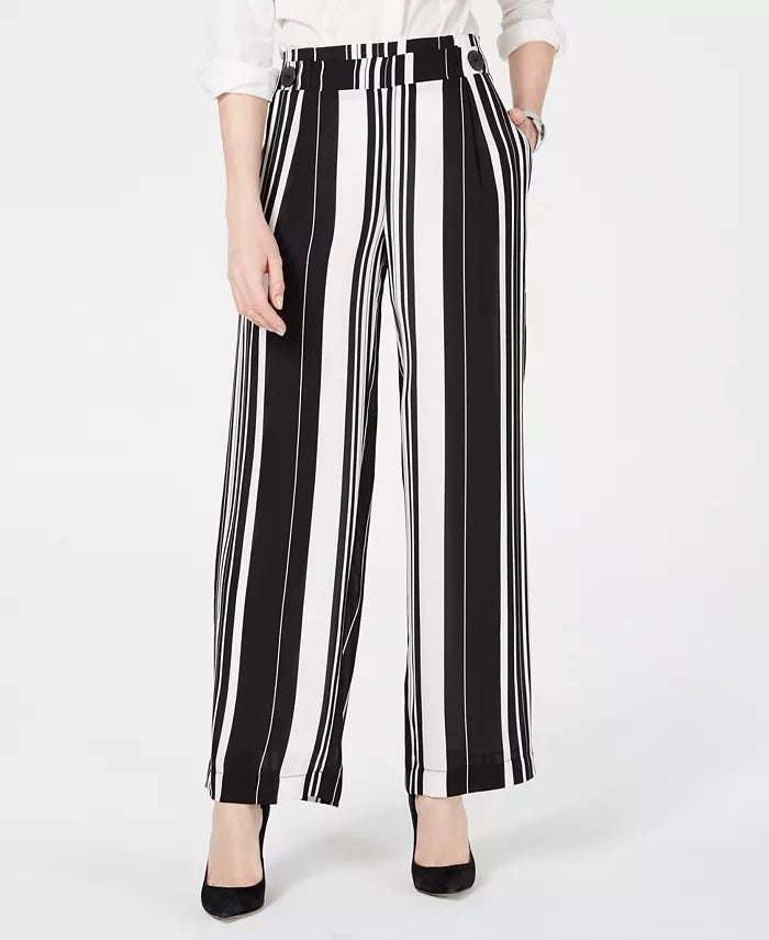 John Paul Richard Women's Striped Soft Pants Black/White Size PM