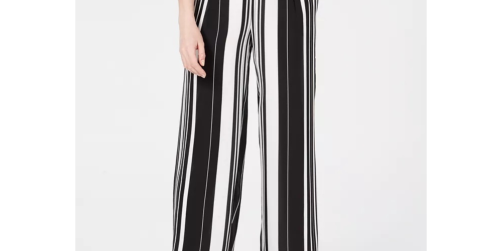 John Paul Richard Women's Striped Soft Pants Black/White Size PM