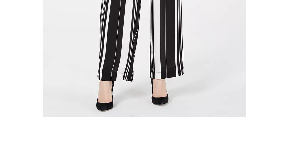 John Paul Richard Women's Striped Soft Pants Black/White Size PM