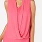 Alfani Women's Sleeveless Draped Front Top Pink Size Petite Small