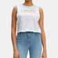 Levi's Women's Sleeveless Logo Print Cotton Cropped Top White Size Small