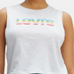 Levi's Women's Sleeveless Logo Print Cotton Cropped Top White Size Small